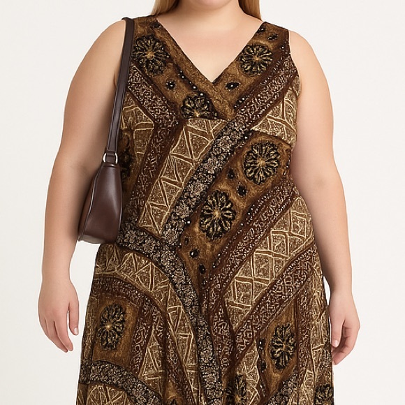 Roller Rabbit | Dresses | Vintage Rabbit Rabbit Brown 9s Boho Pattern ...